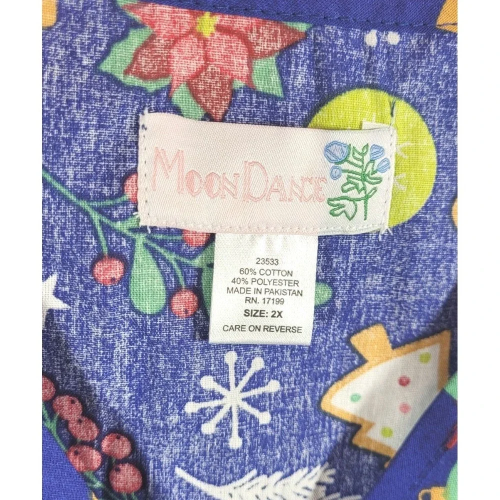 2 Pack MoonDance Full Snap Front Cobbler Aprons w/ Pockets - Christmas - 2X